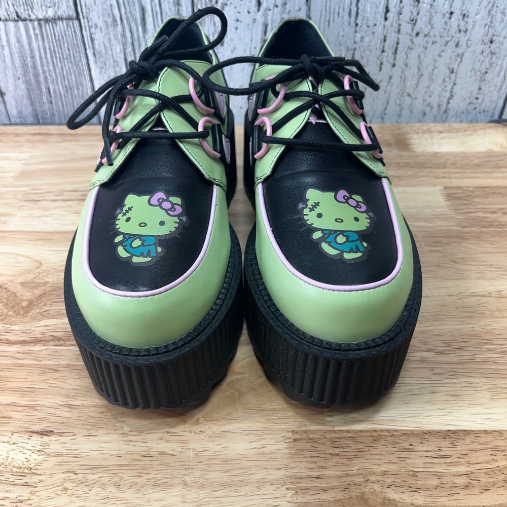 YRU x Hello Kitty Frankenstein  Platform Creepers Lime Green  Women Shoes size 9 - Picture 2 of 12